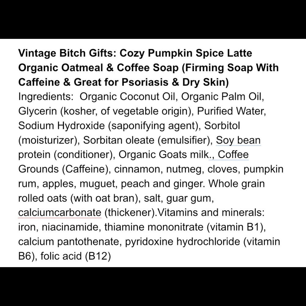 VBG Cozy Pumpkin Spice Latte Organic Oatmeal & Coffee Soap PRICE FIRM - Picture 14 of 16